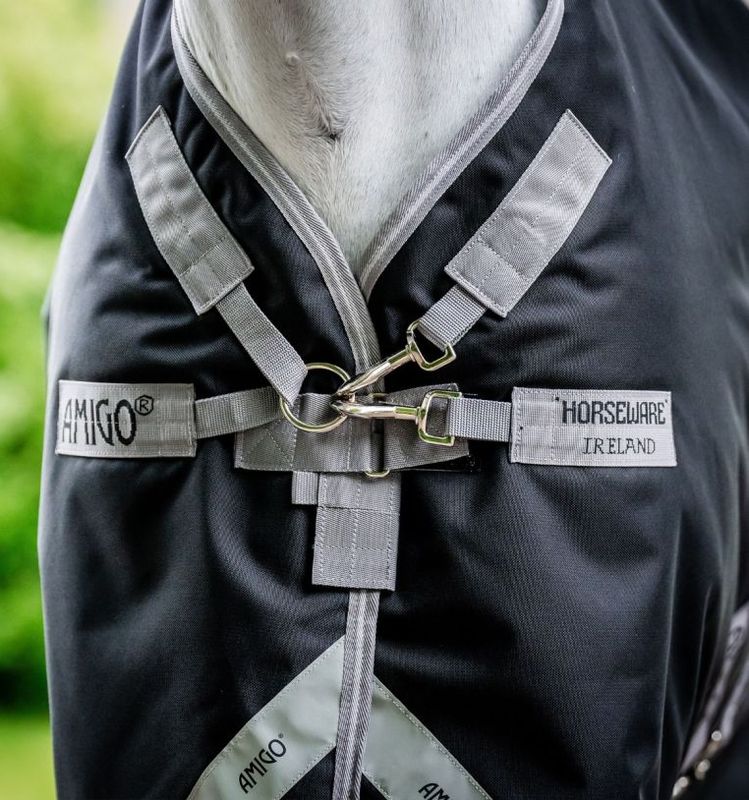 Horseware Amigo Bravo 12 Plus Turnout 0 Gram, Titanium Grey& Silver
